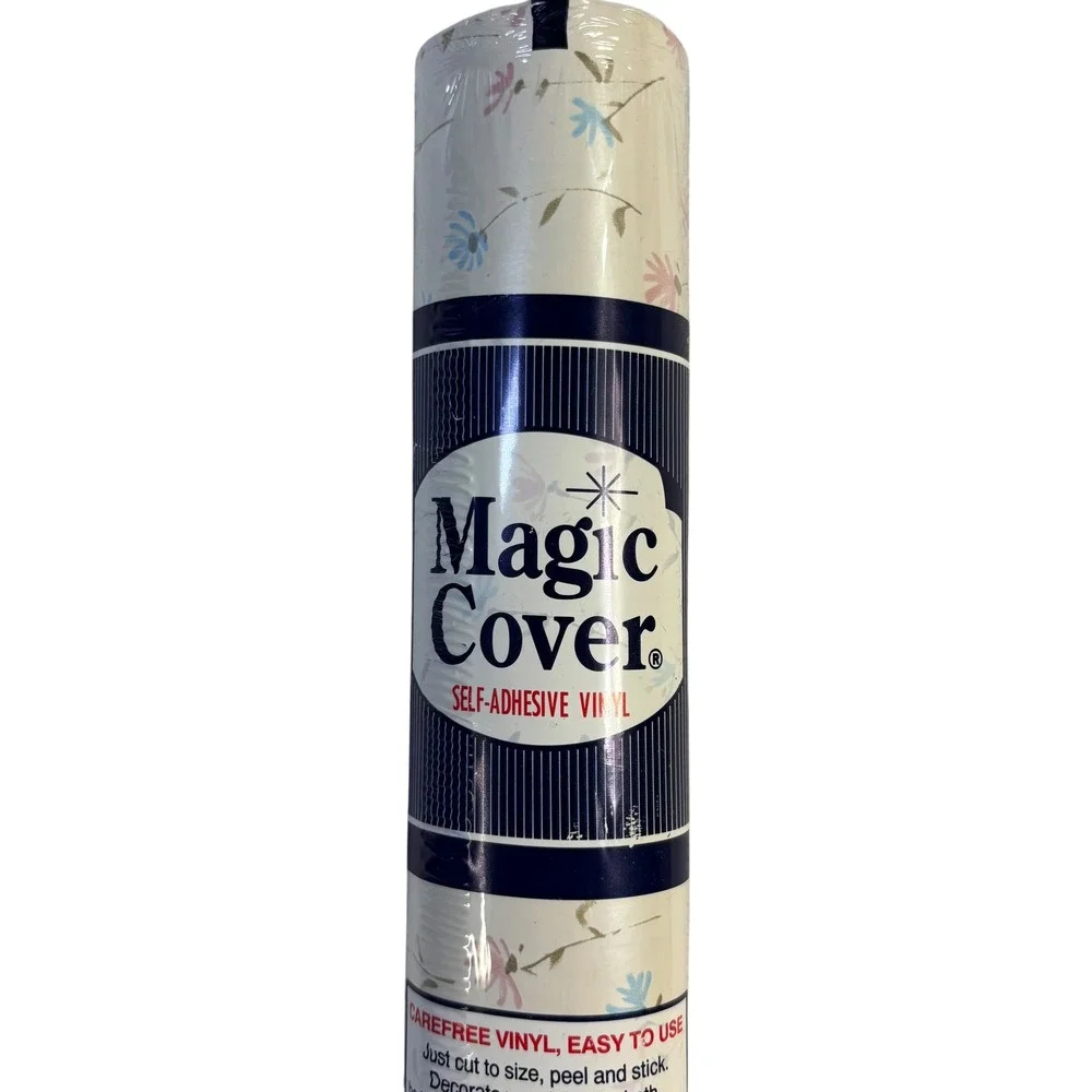Magic Cover Windsong Beige Floral Self Adhesive Vinyl Contact Paper 3 Yds x 18 I